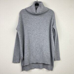 Minnie Rose Women's XS/S Cashmere Turtleneck Tunic Sweater Grey Knit Pullover